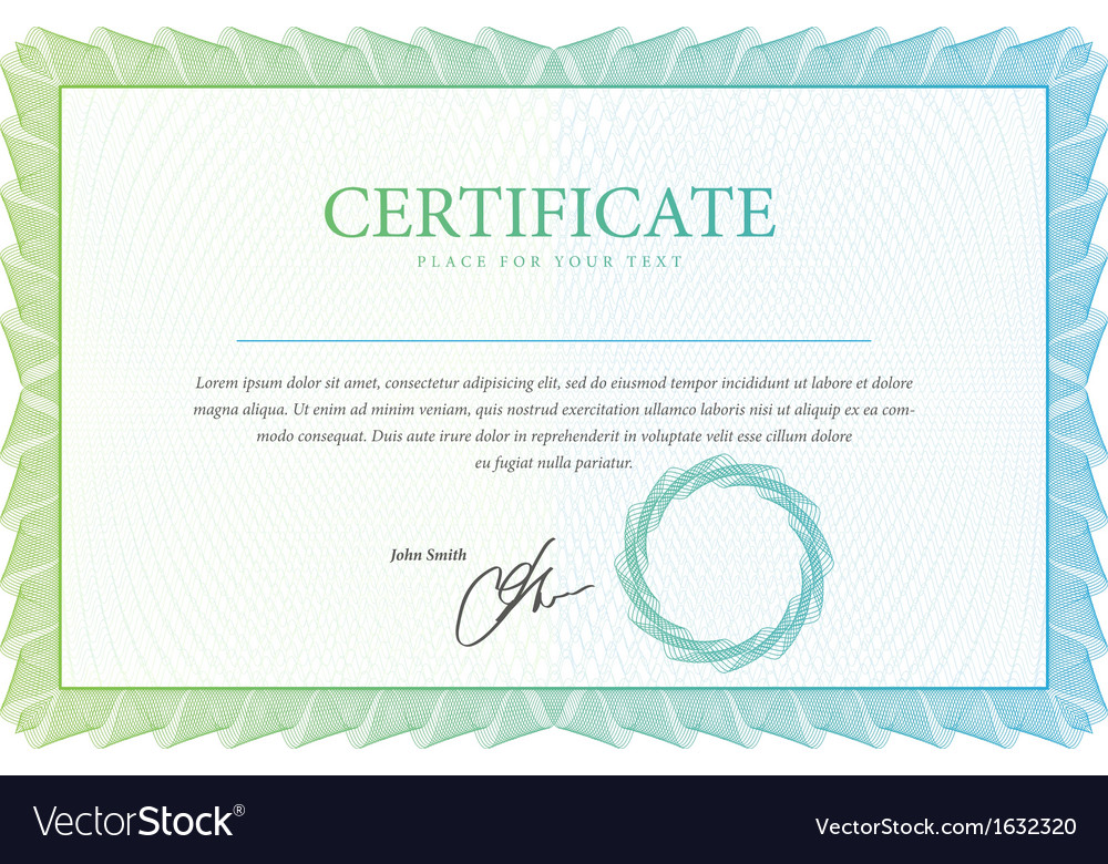 Template that is used in certificate currency Vector Image