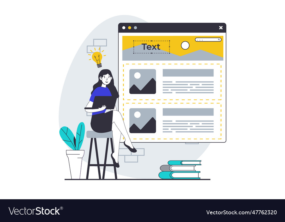 Ui ux design concept with people scene in flat Vector Image