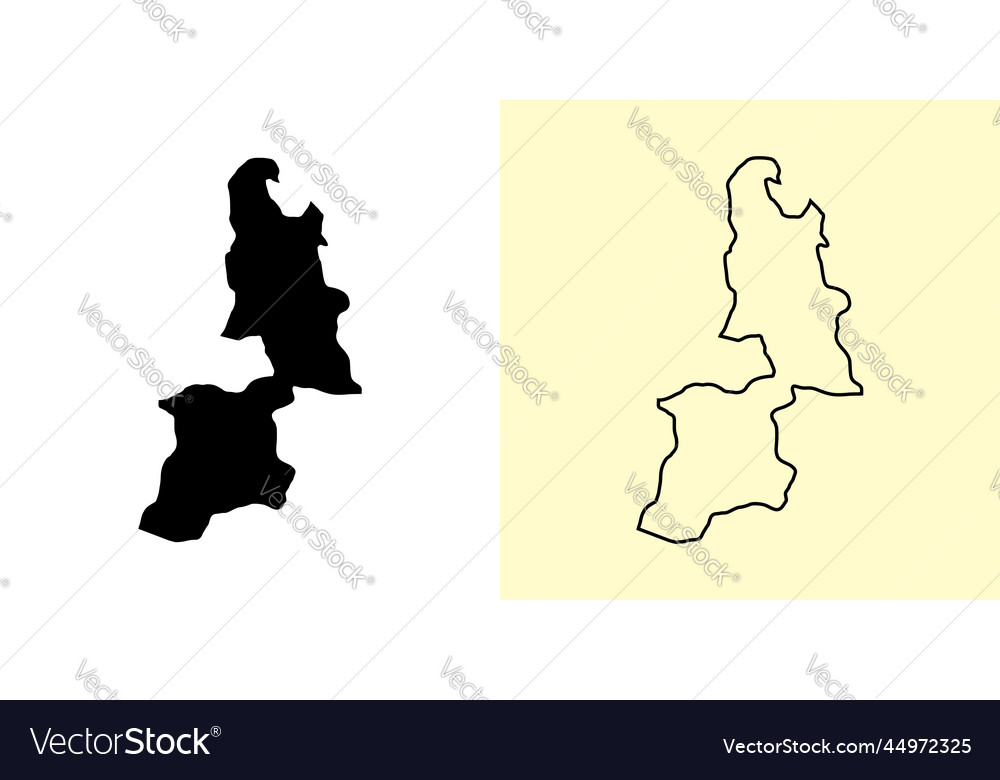 Al buraimi map oman asia filled and outline map Vector Image