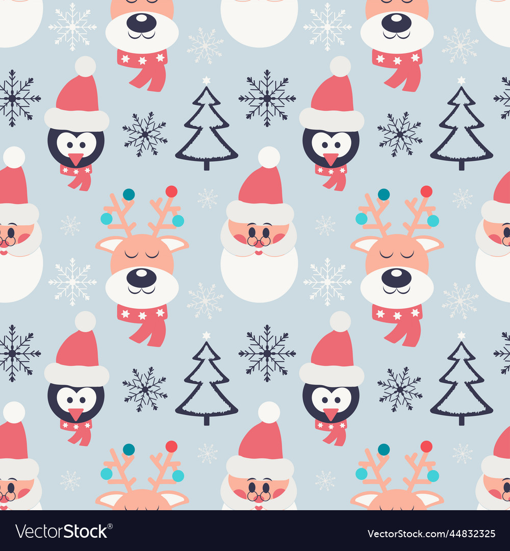 Christmas seamless pattern holiday wrapping paper Vector Image