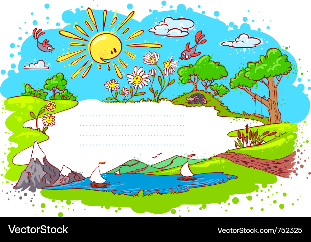 Cute summer frame Royalty Free Vector Image - VectorStock