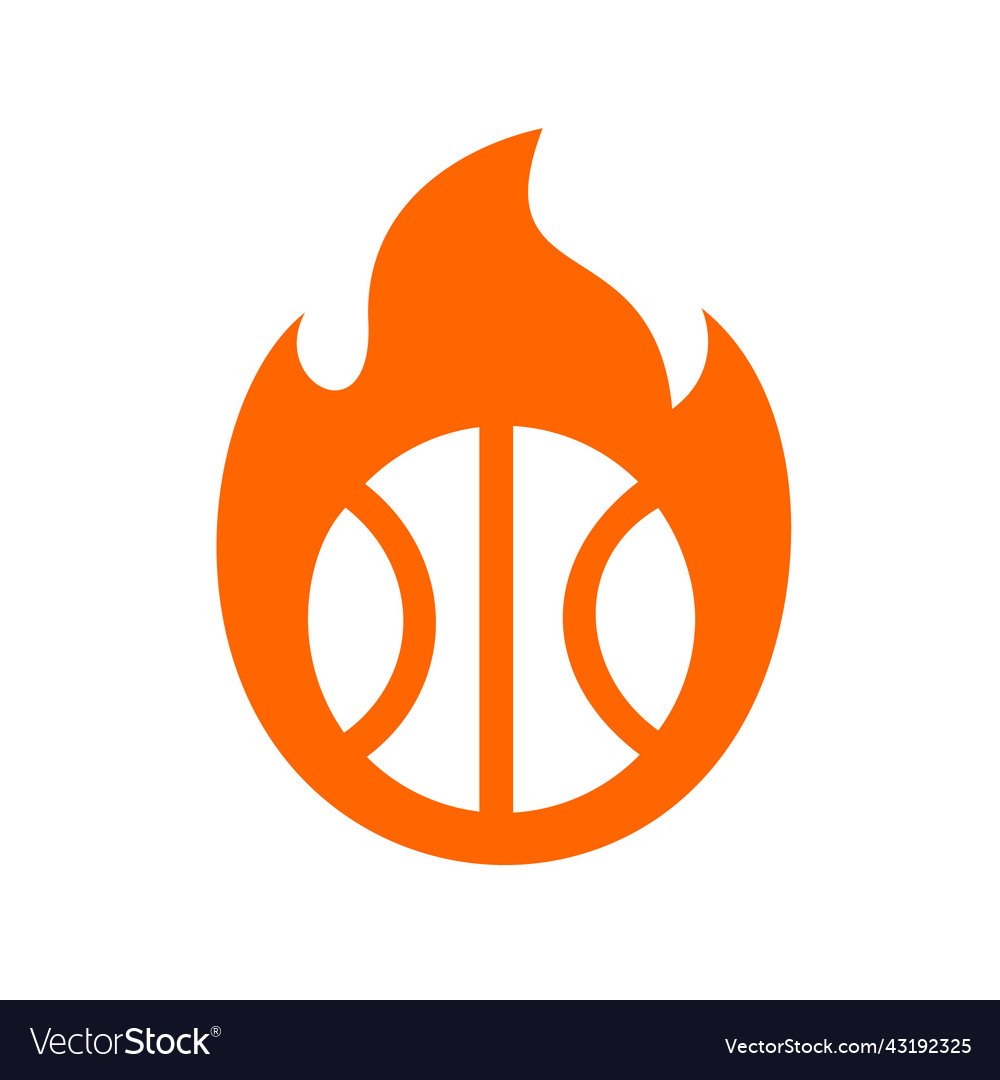 Fire basketball logo icon design burning ball Vector Image