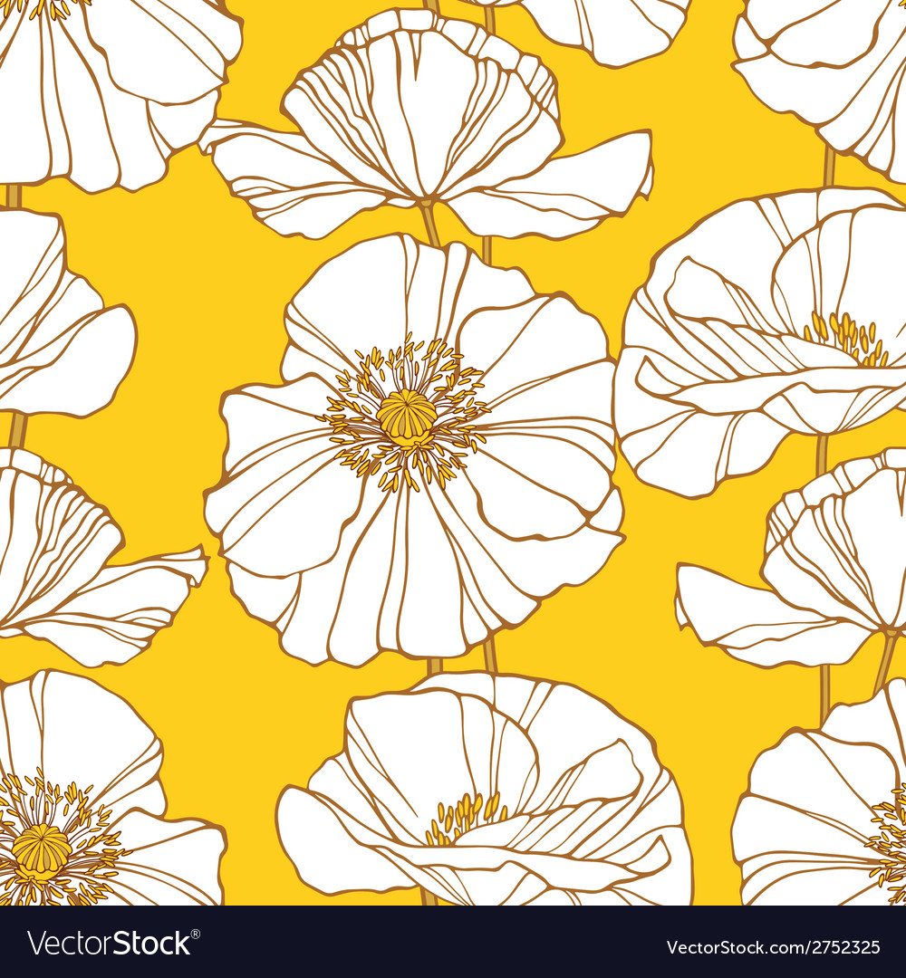 Floral seamless pattern with poppies Royalty Free Vector