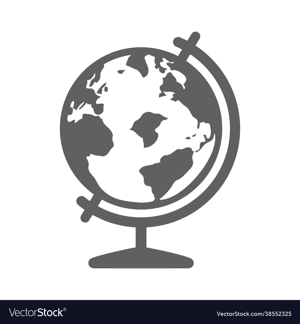 Globe world icon gray graphics Royalty Free Vector Image