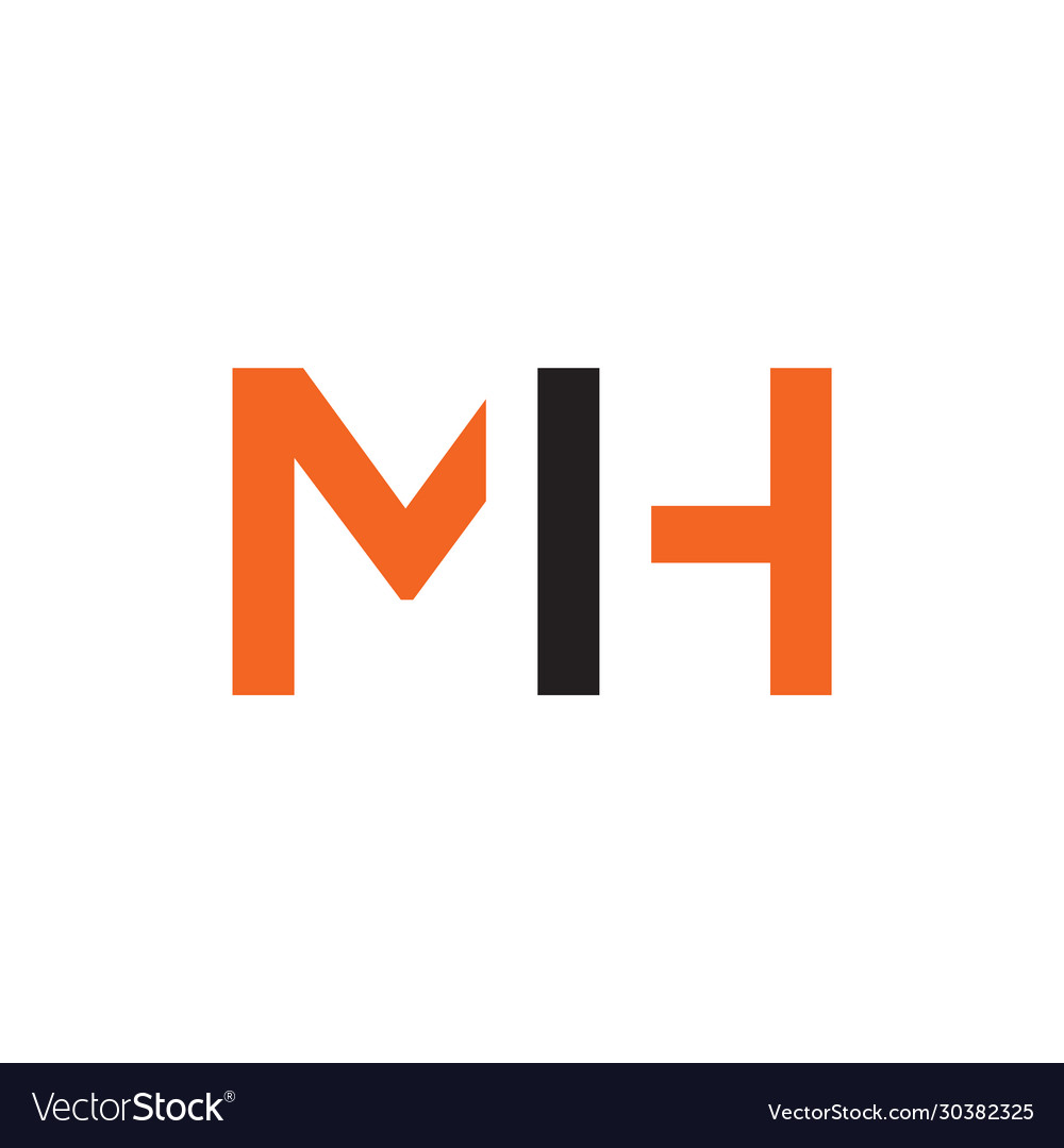 Initial mh letter logo template abstract Vector Image