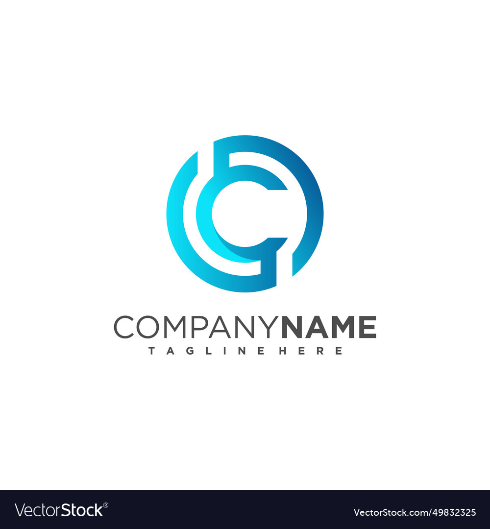 Modern and minimal layered letter c logo Vector Image