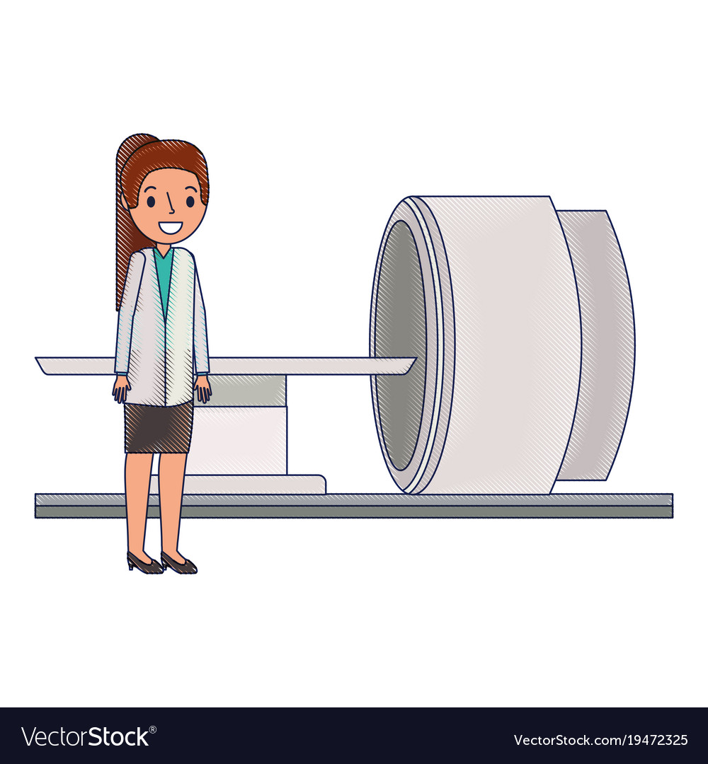 Tomography scanner machine with medical Royalty Free Vector