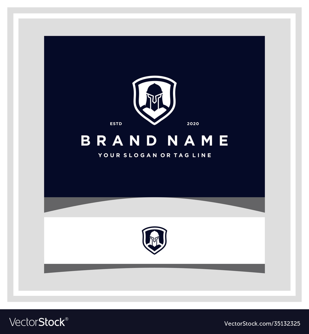 Warrior Shield Logo Design Royalty Free Vector Image