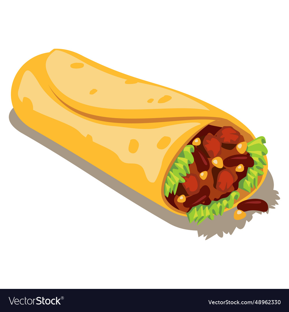 Kathi roll Royalty Free Vector Image - VectorStock