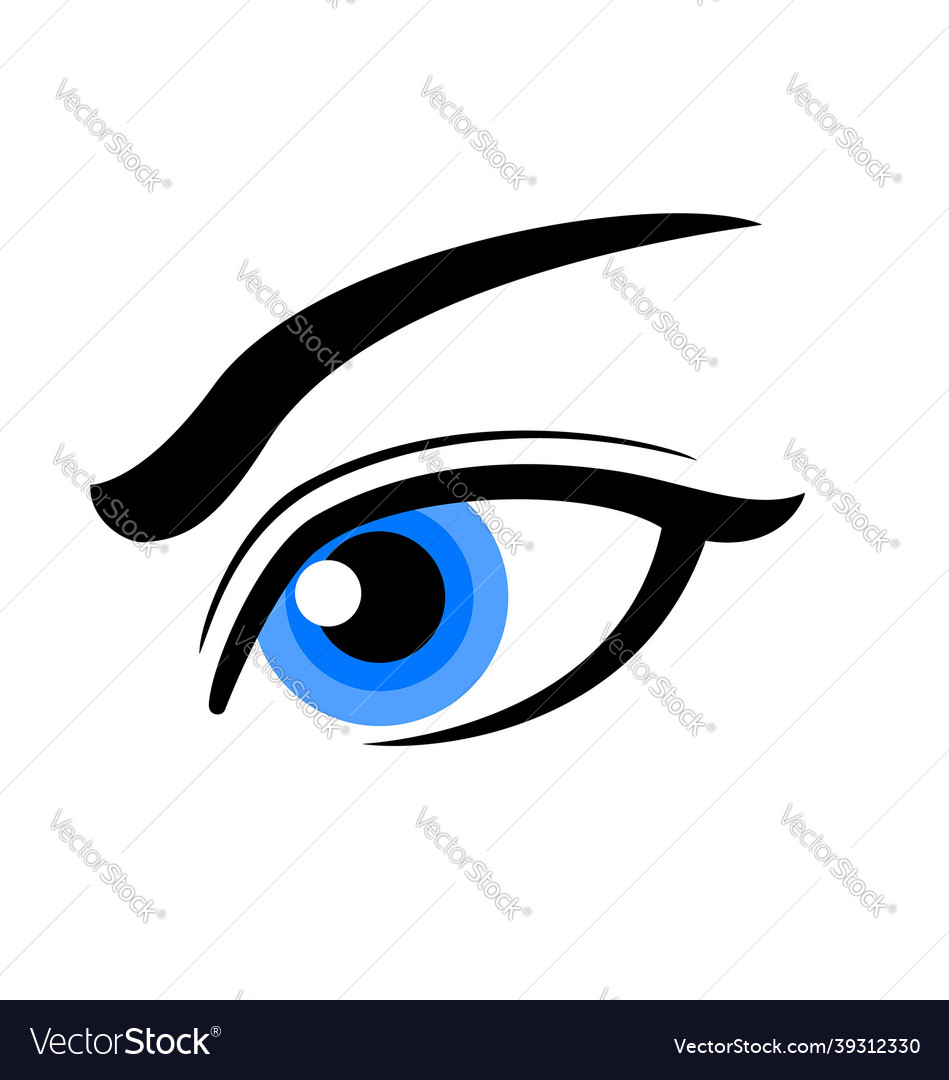 Simple beautiful female human eye icon Royalty Free Vector