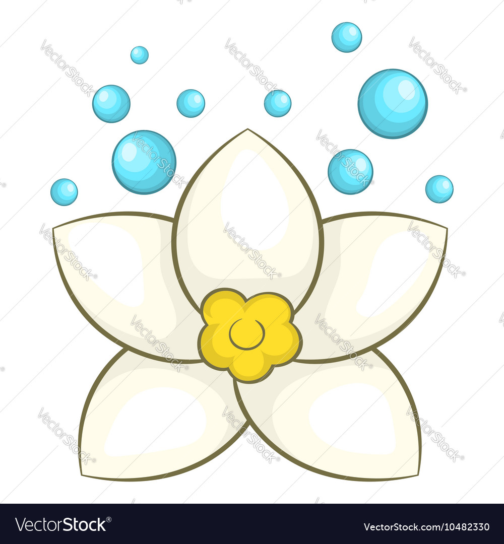 White Lotus Flower Icon Cartoon Style Royalty Free Vector 4668