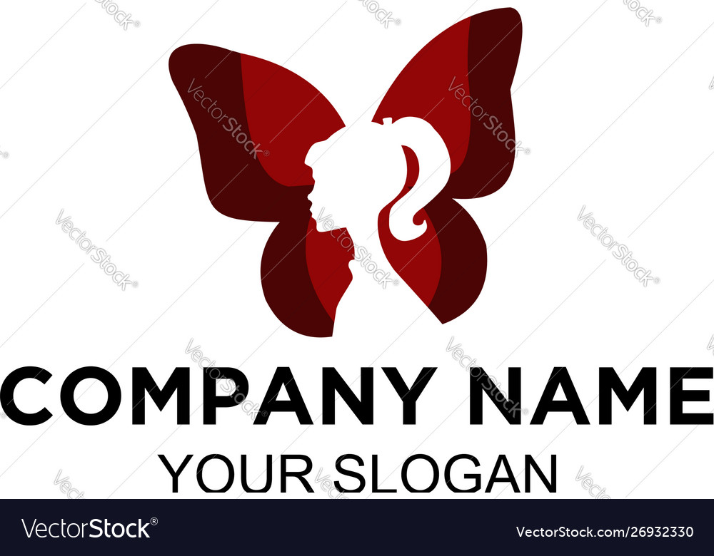 Women in butterfly logo design