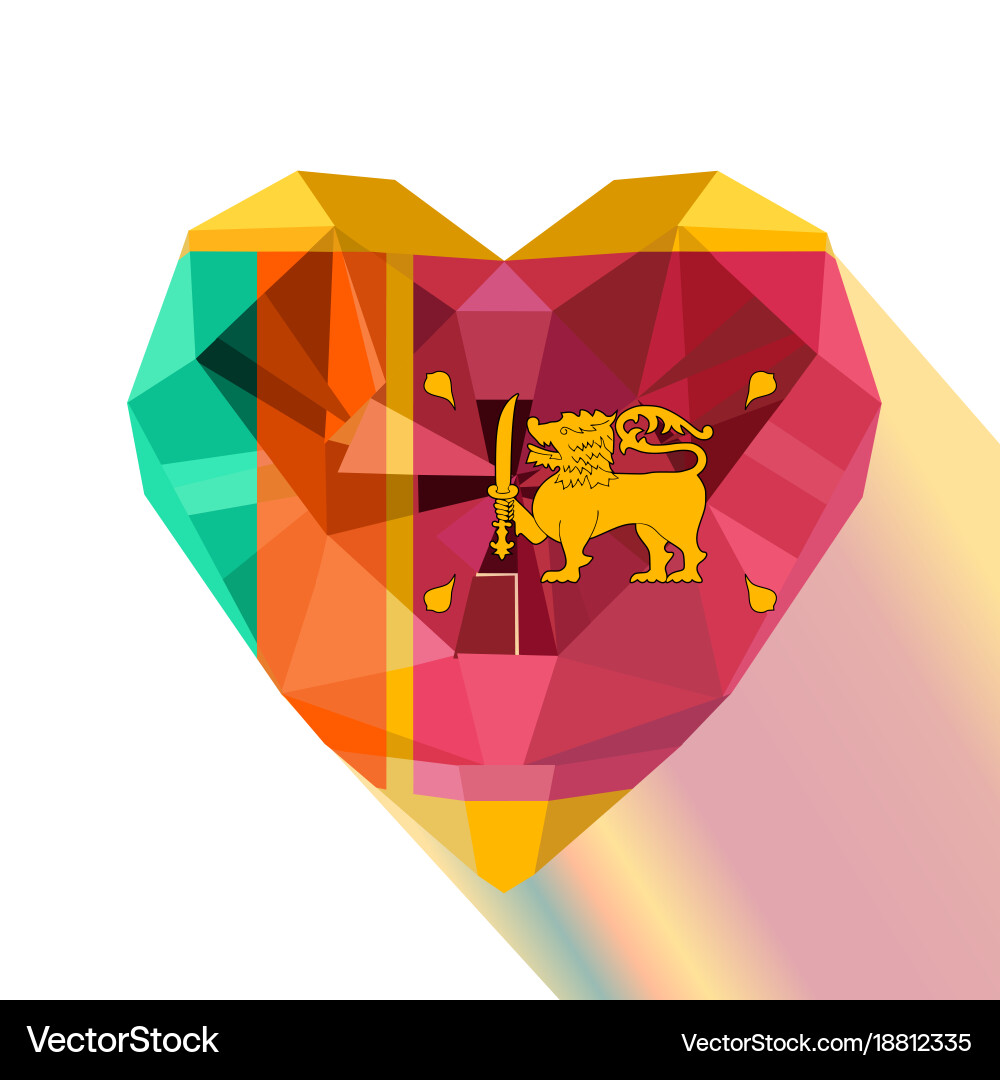 Crystal gem flag sri lanka Royalty Free Vector Image