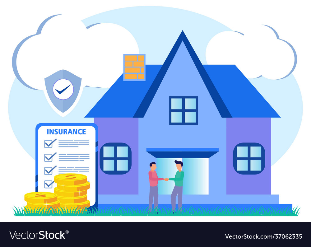 Graphic cartoon character home insurance Vector Image Graphic cartoon character home insurance Vector Image