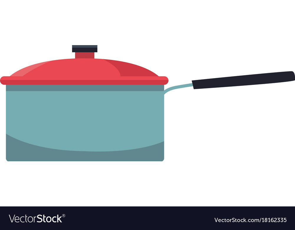 Pot with lid kitchen utensil Royalty Free Vector Image