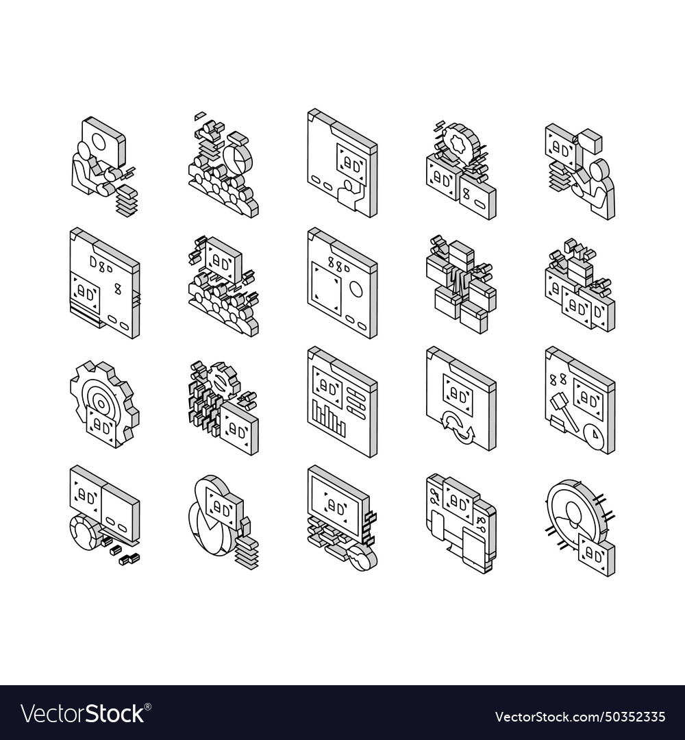 Programmatic Advertising Service Isometric Icons Vector Image