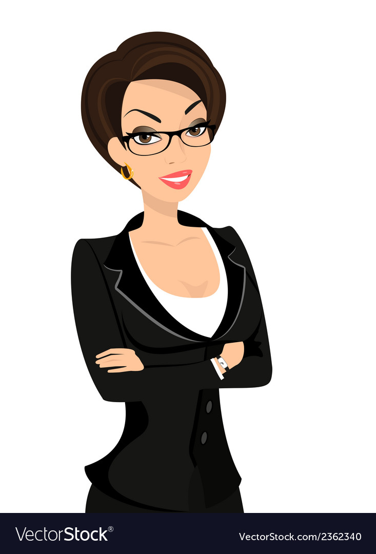 Business woman is wearing black suit isolated on Vector Image