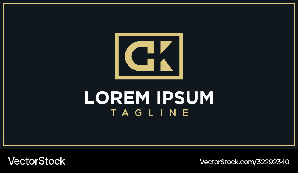 Ck negative space logo Royalty Free Vector Image