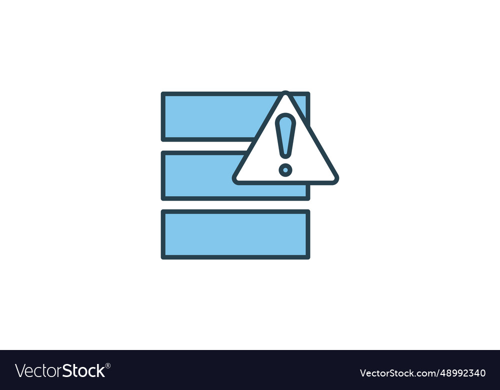 Data error icon hard drive with exclamation mark Vector Image