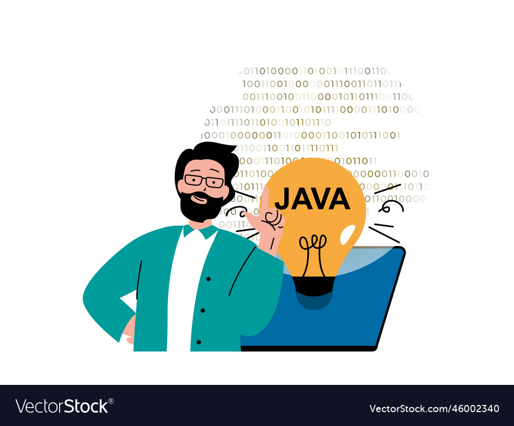 Programming software concept with character Vector Image