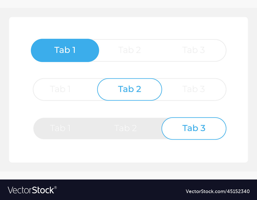 Tab bar menu ui elements kit Royalty Free Vector Image