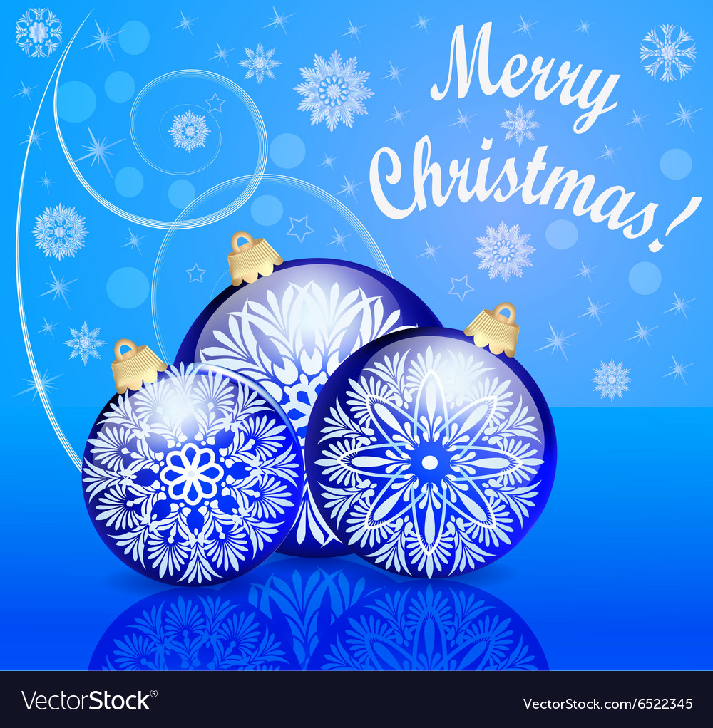 Background with festive ball and snowflake re Vector Image