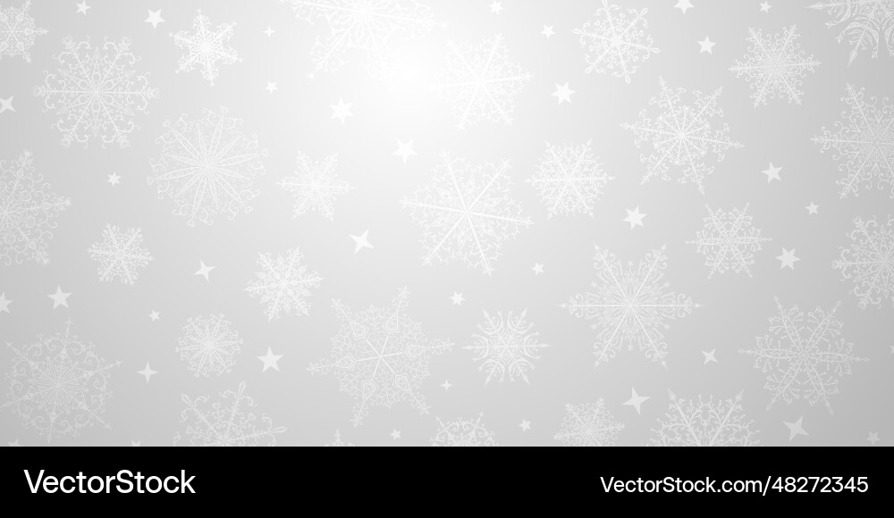 Christmas background of complex snowflakes Vector Image