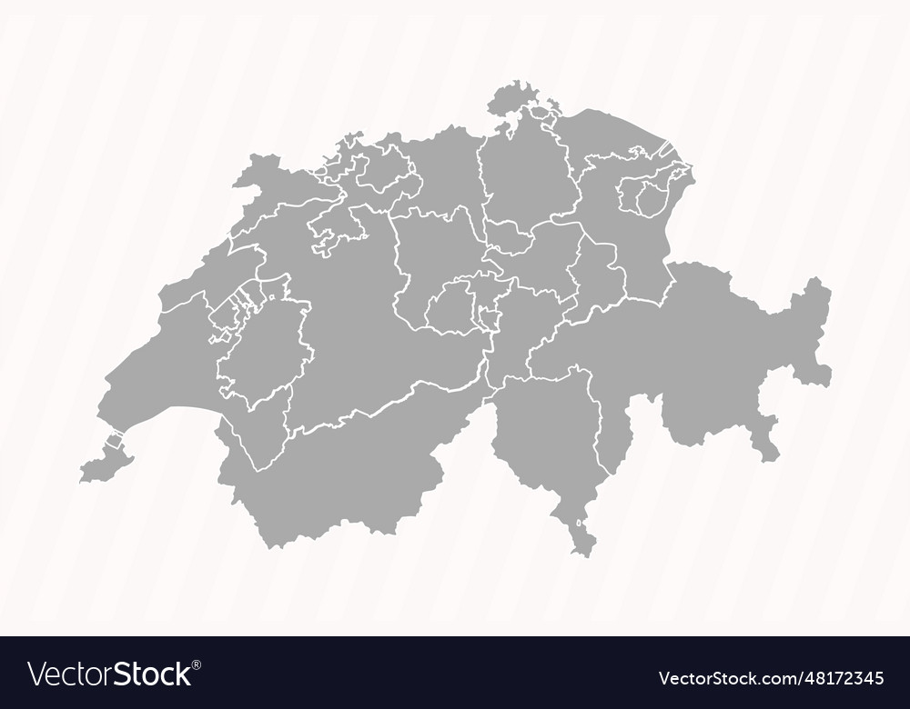 Detailed map of switzerland with states and cities