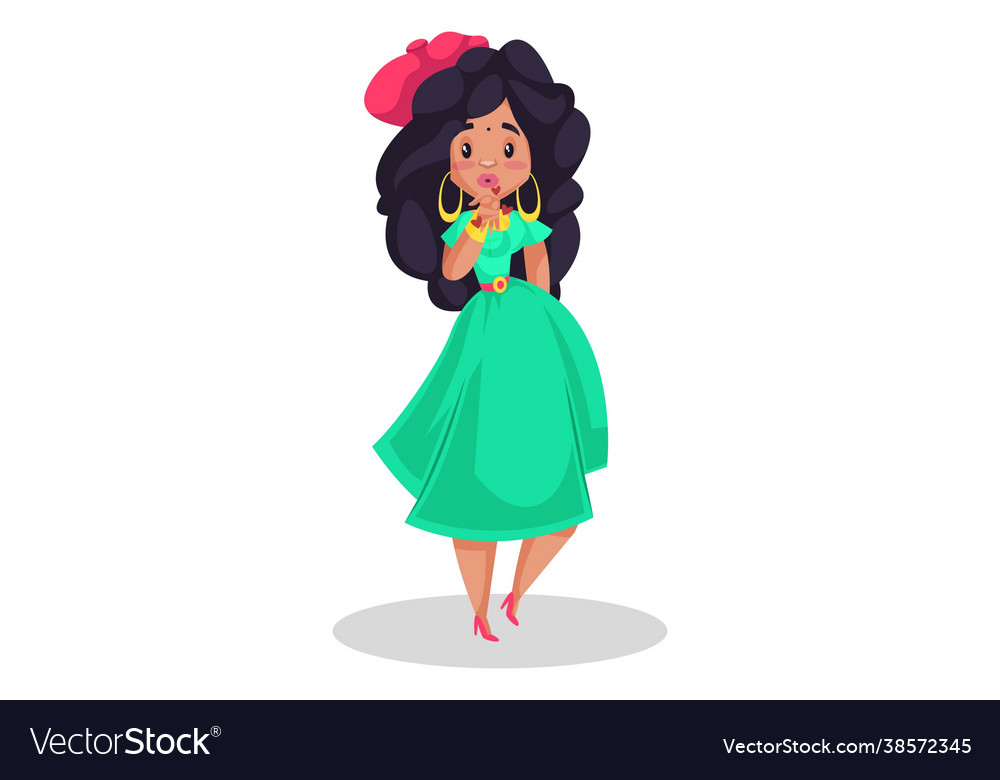 Indian girl model cartoon character Royalty Free Vector Indian girl model cartoon character Royalty Free Vector