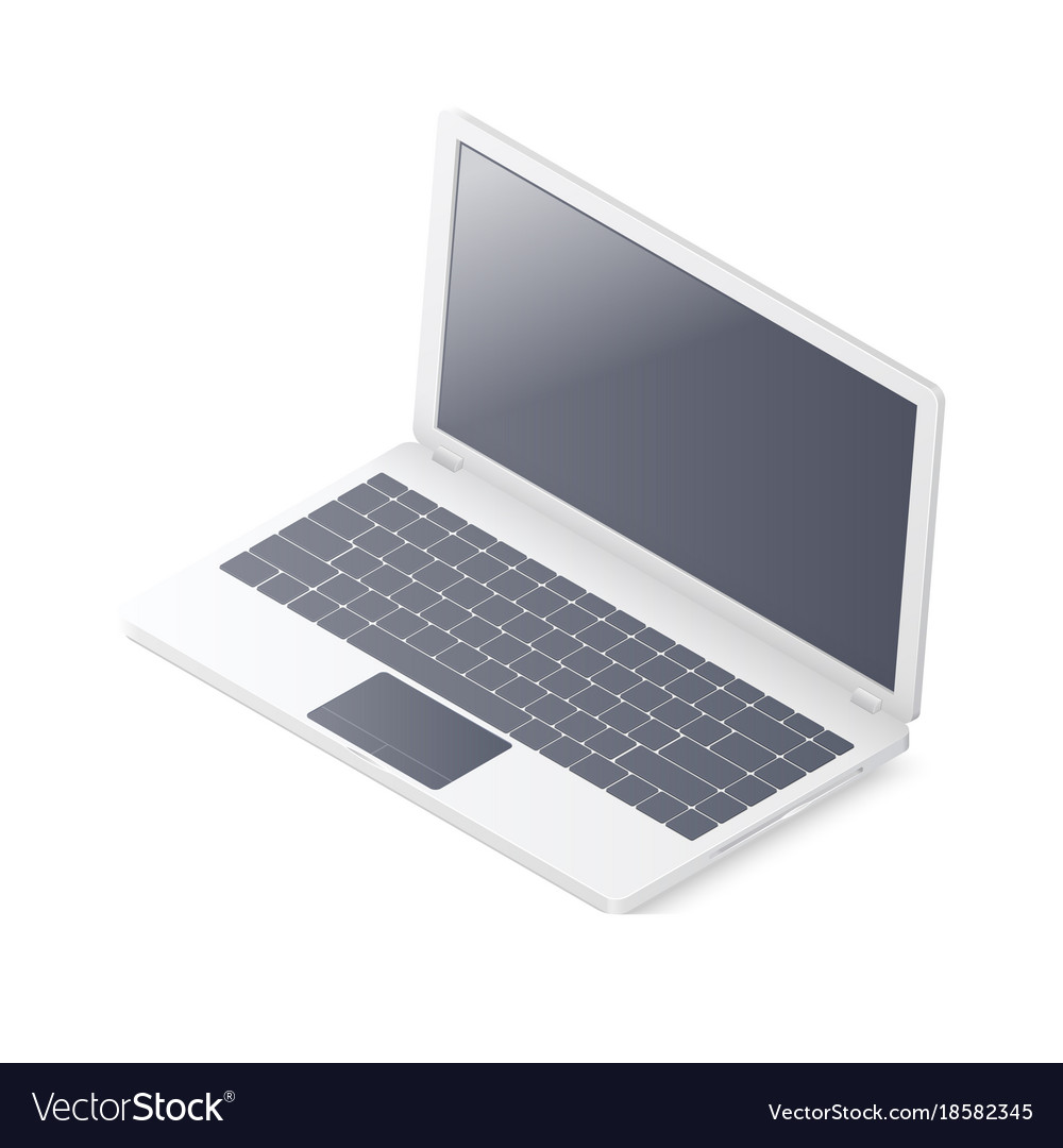 Laptop isolated on white background isometric Vector Image