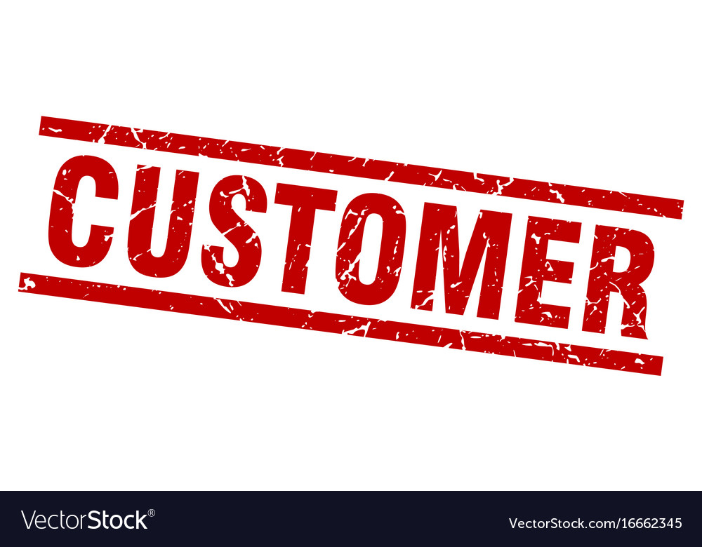 Square grunge red customer stamp Royalty Free Vector Image