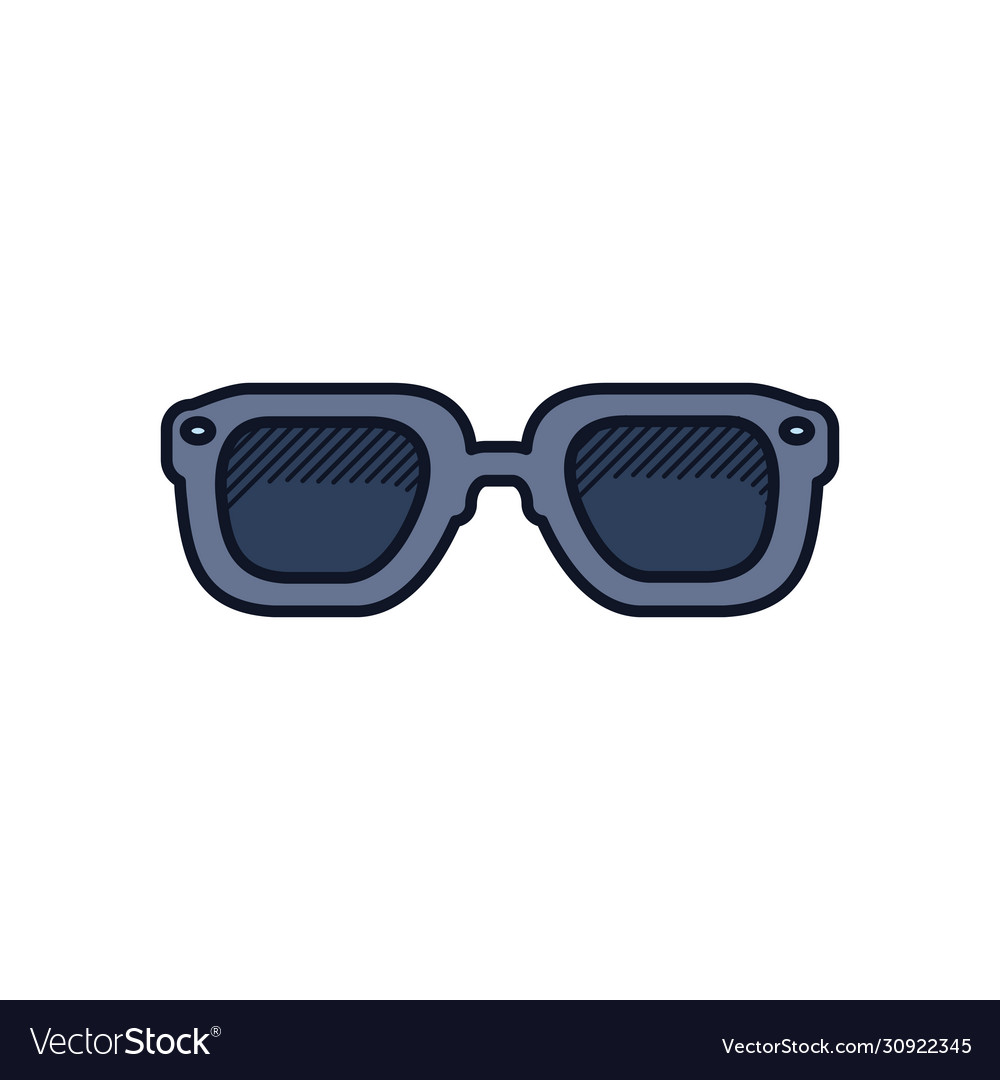 Sunglasses icon line and fill style Royalty Free Vector