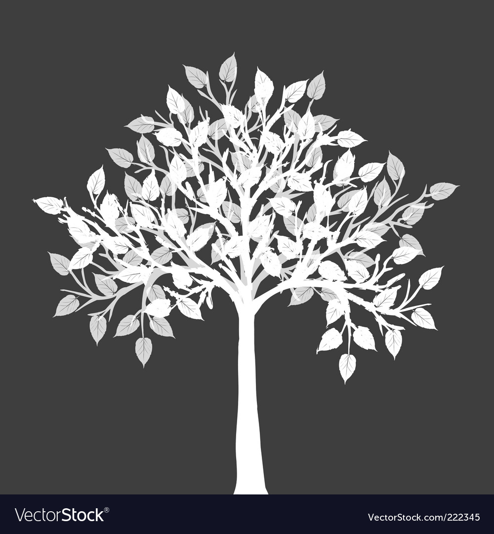 White tree silhouette Royalty Free Vector Image