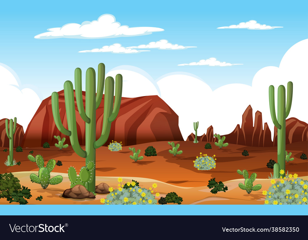 Desert forest landscape at daytime scene Vector Image