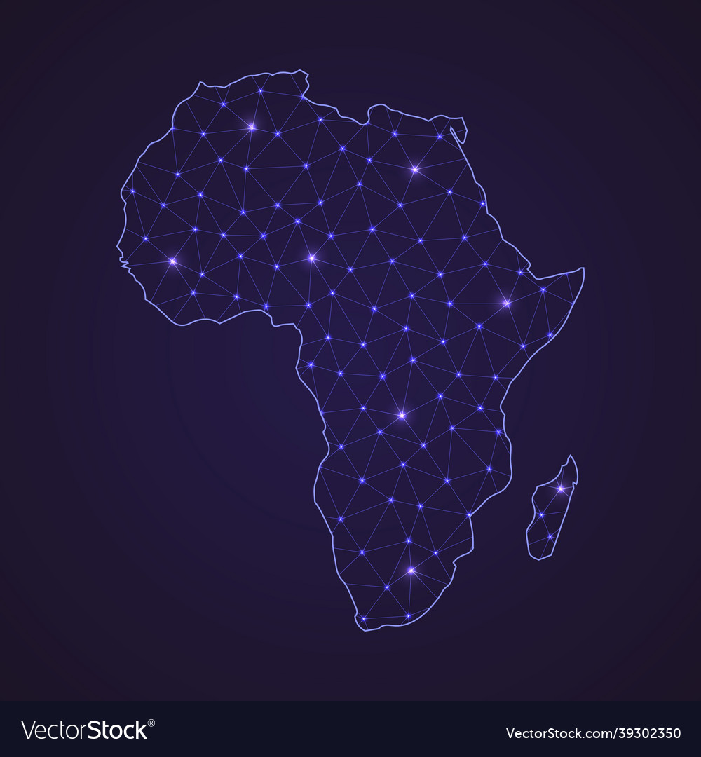 Digital network map of africa abstract connect Vector Image