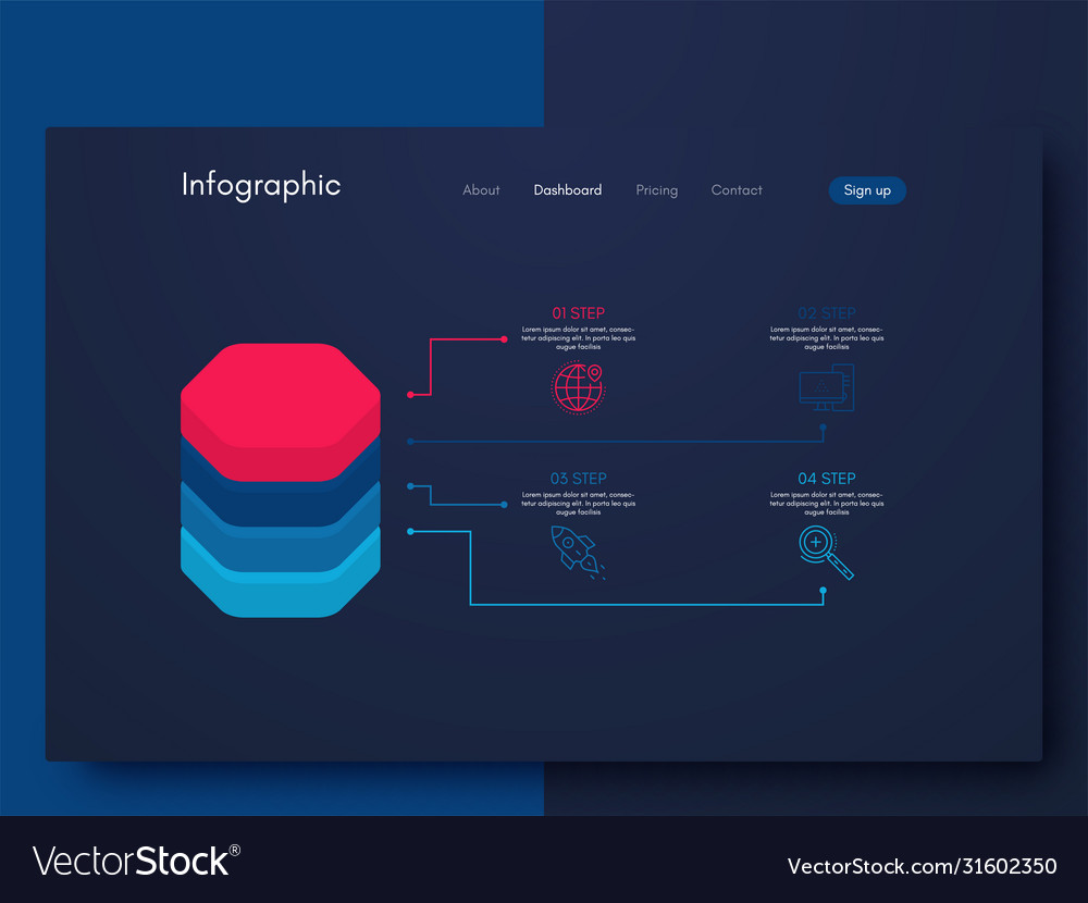 Graphic infographics template for creating mobile Vector Image