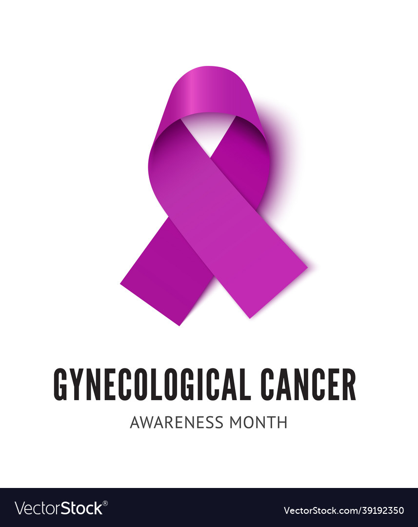 Gynecological cancer awareness ribbon Royalty Free Vector