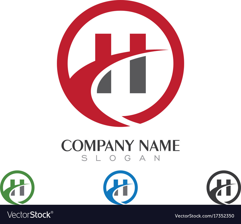 H letter faster logo template icon design Vector Image