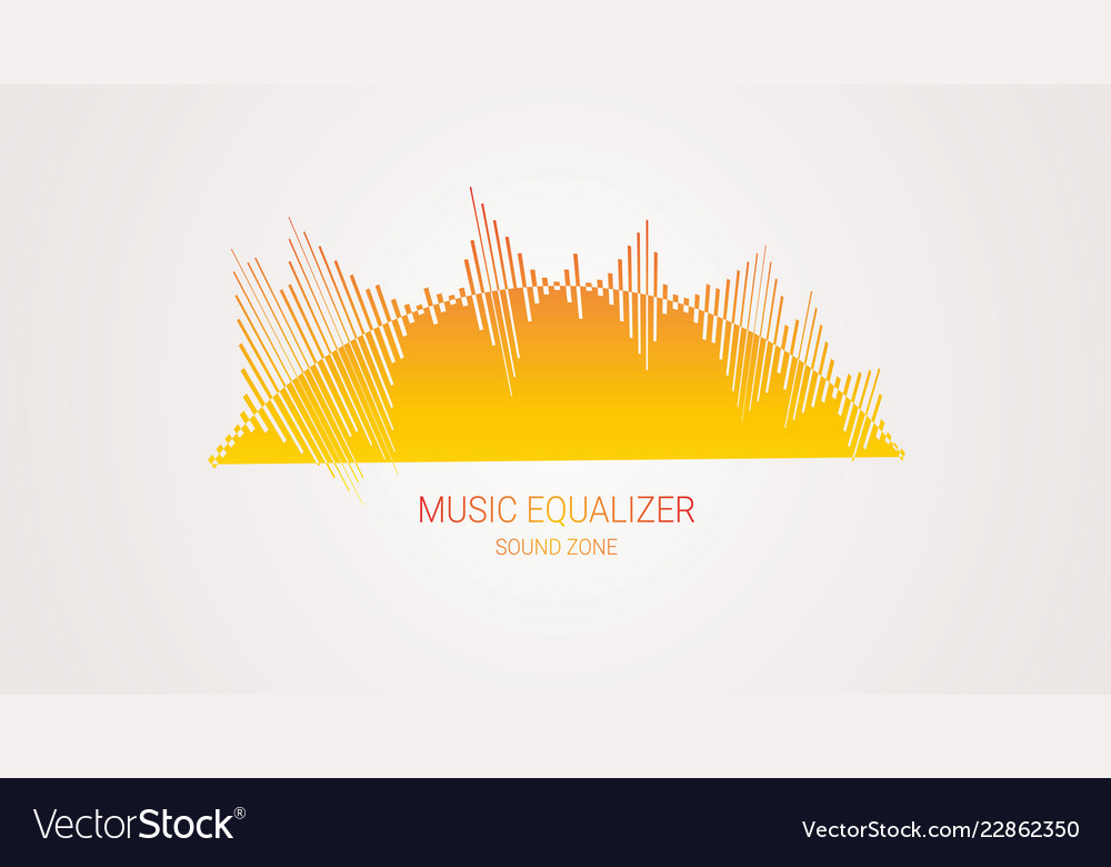 music wave logo yellow pulse audio player vector image yellow wave logo
