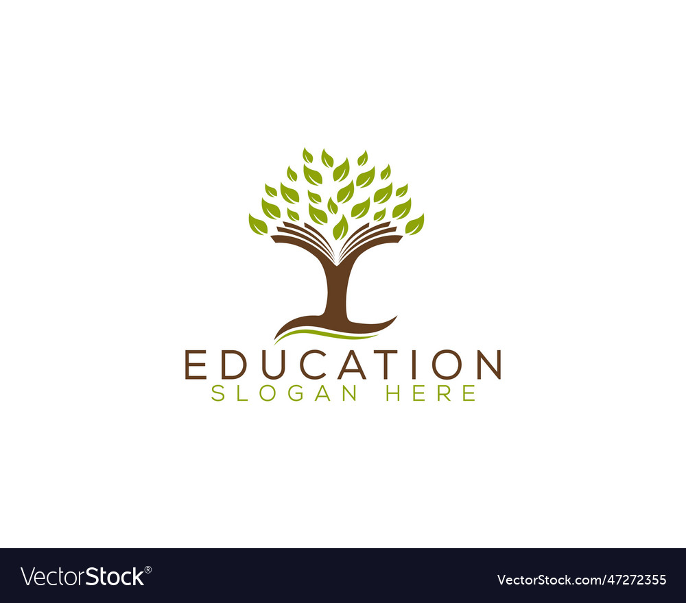 Abstract book tree creative logo design Royalty Free Vector