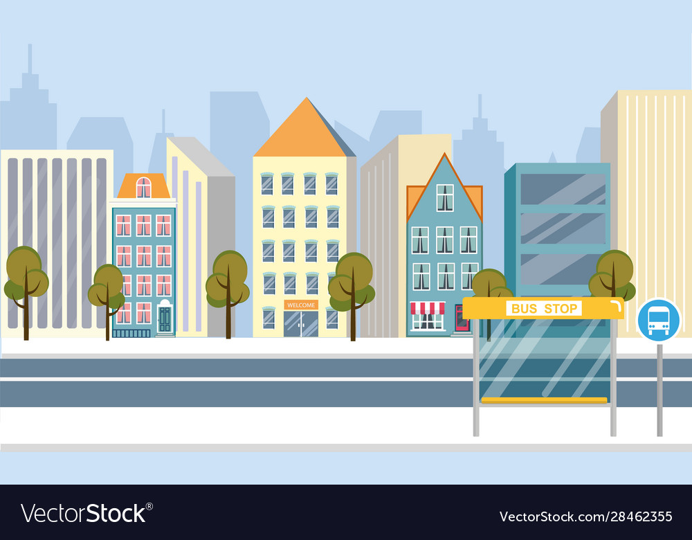 Beautiful streets big city Royalty Free Vector Image