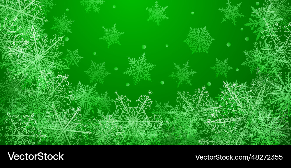 Christmas background of complex snowflakes Vector Image