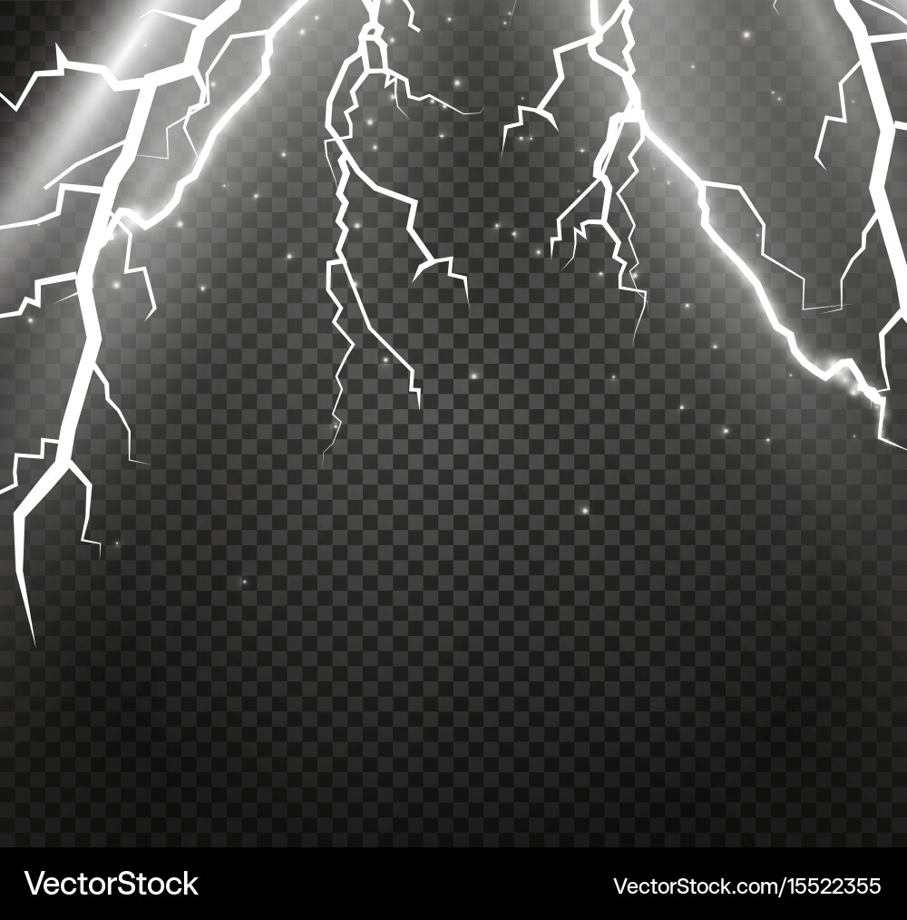 Set of lightnings magic and bright lighting Vector Image