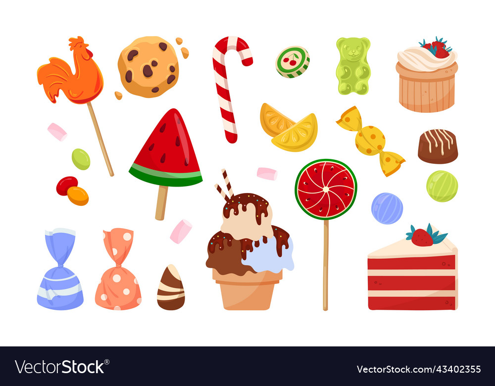 Set of sweets Royalty Free Vector Image - VectorStock