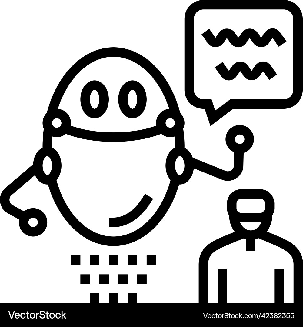 Virtual robot line icon Royalty Free Vector Image