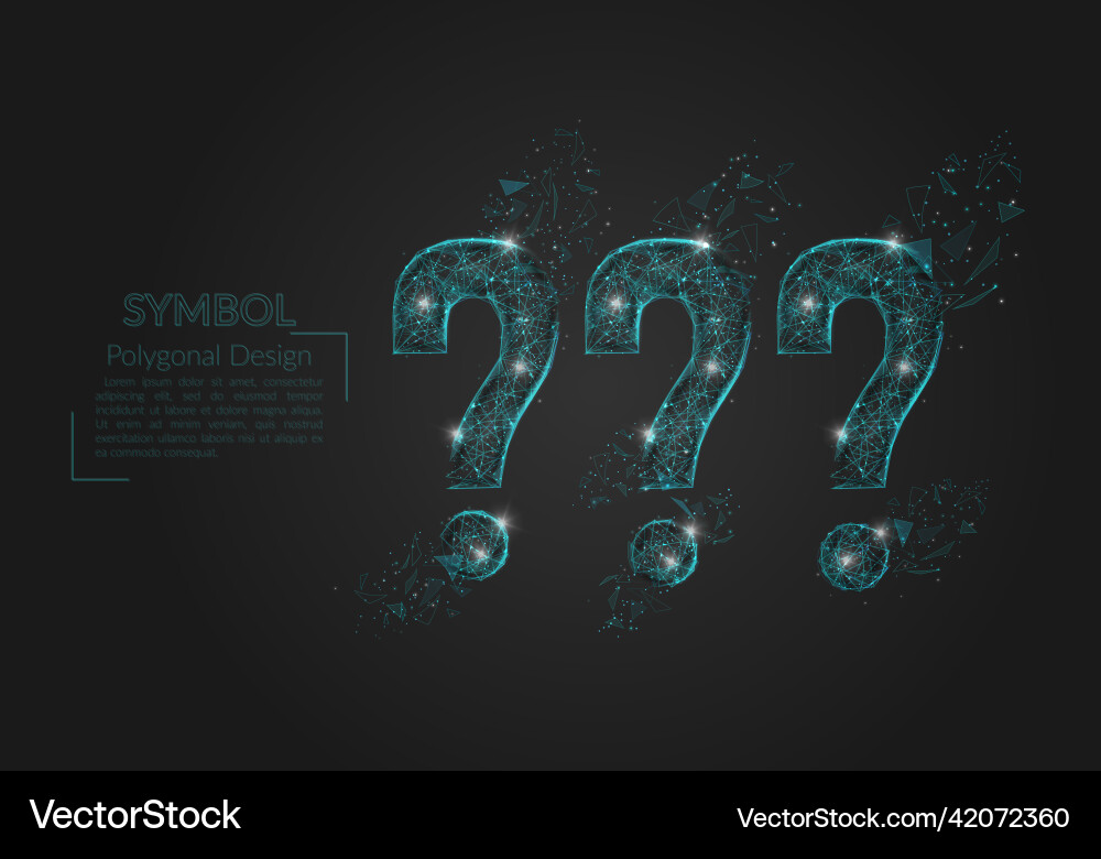 Abstract isolated blue image of a question sign Vector Image