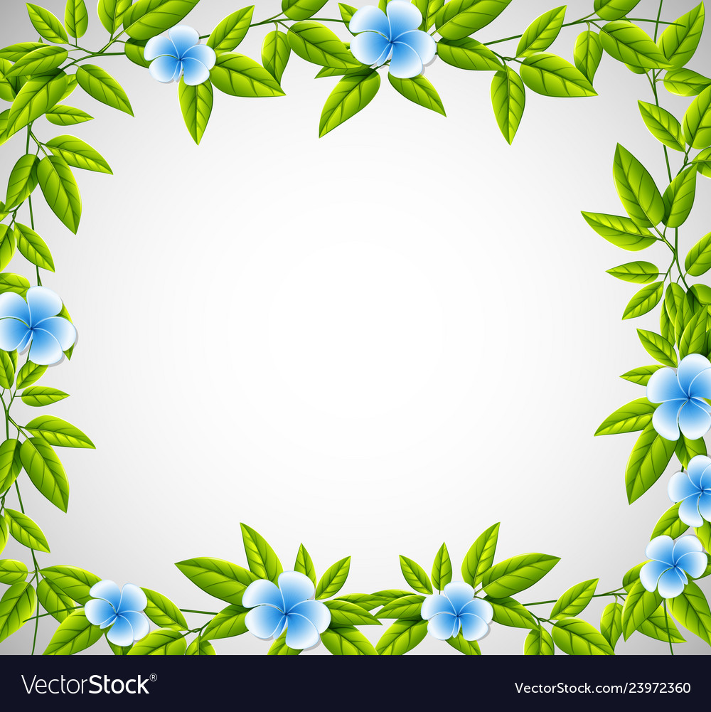 Blue flower nature frame Royalty Free Vector Image