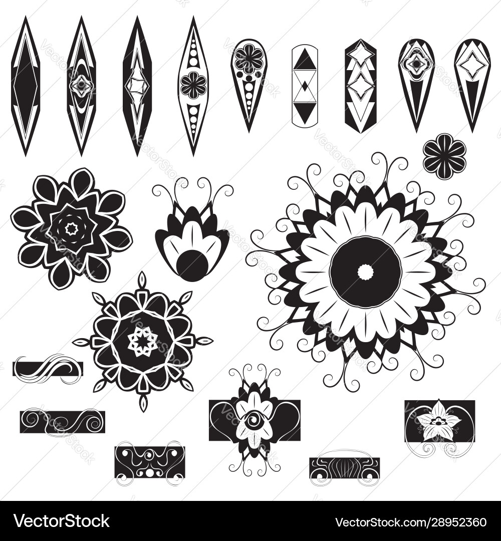 Decorative elements set Royalty Free Vector Image
