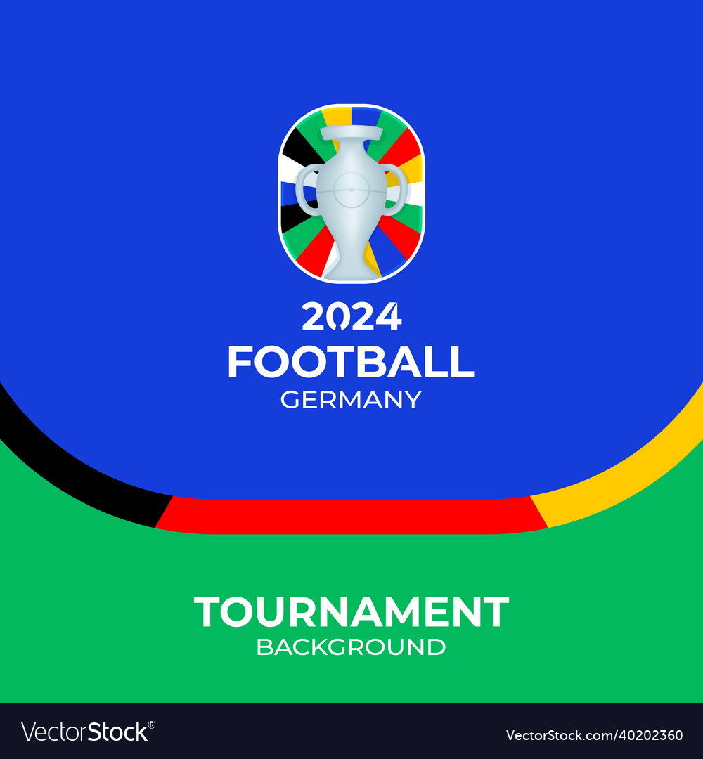 Football championship 2024 blue and green Vector Image