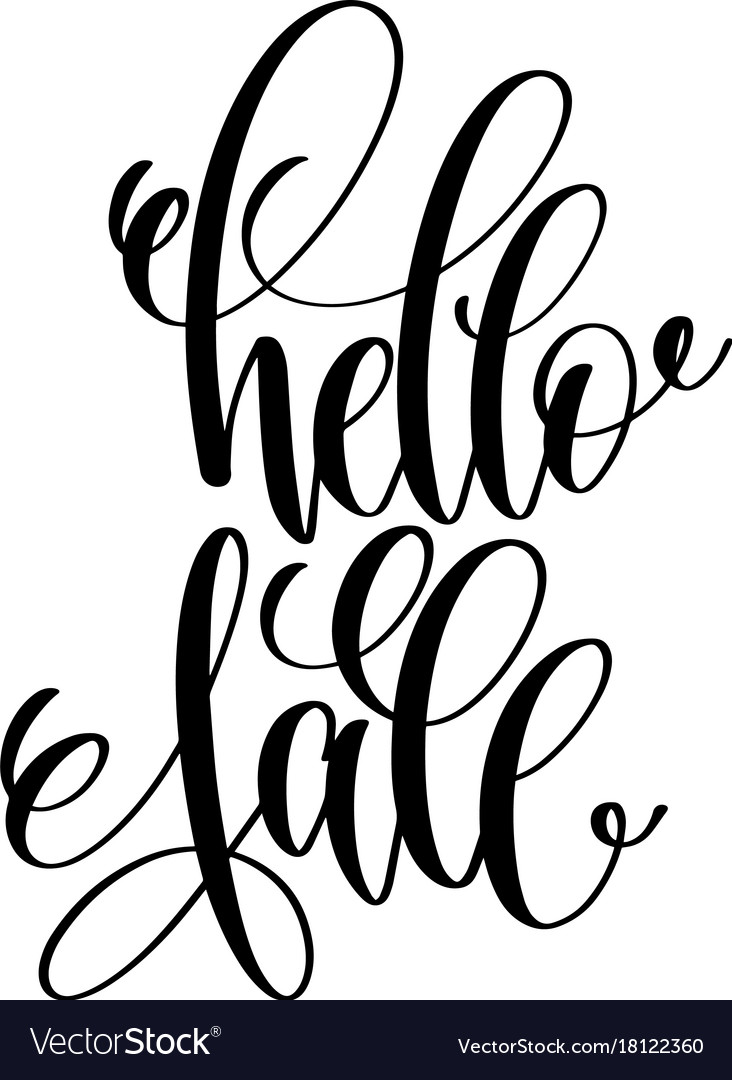 Hello fall hand lettering inscription to november